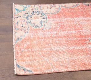 Vintage Faded Red Rug - Thumbnail