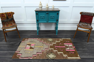 Brown Vintage Small Rug - Thumbnail