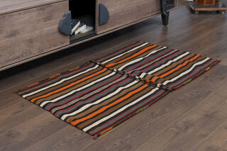 Vintage Bath Mat - Striped Kilim - Thumbnail