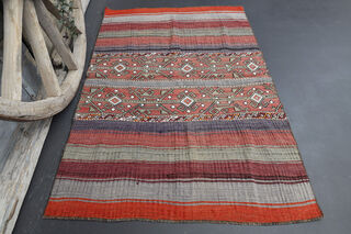 Vintage Turkish Kilim Rug 3x5 - Thumbnail