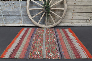 Vintage Turkish Kilim Rug 3x5 - Thumbnail