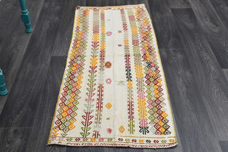 White Royal Kilim Runner - Thumbnail