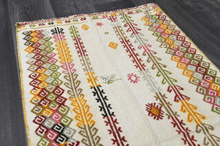 White Royal Kilim Runner - Thumbnail