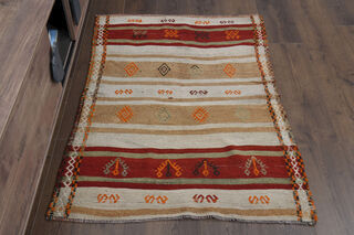 3'x4' Vintage Handmade Kilim Rug - Thumbnail