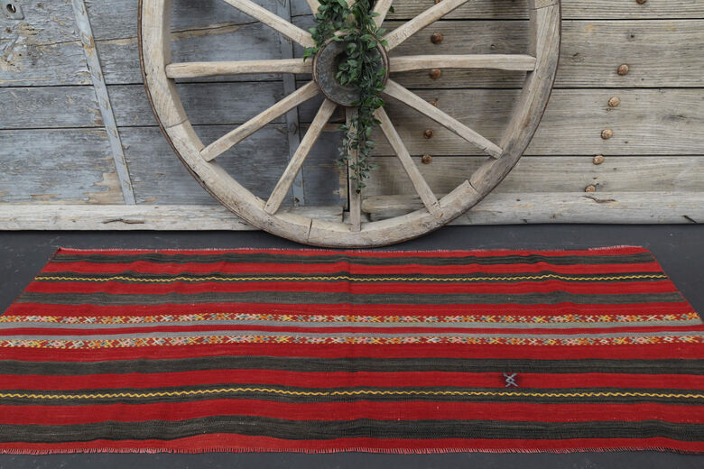 Vintage Striped Flatweave Runner