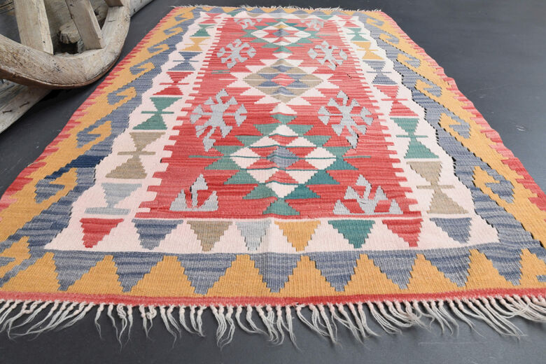 Vintage Small Rug Vegetable Dyed