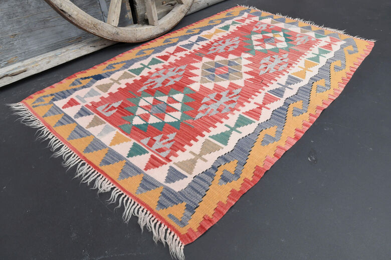 Vintage Small Rug Vegetable Dyed