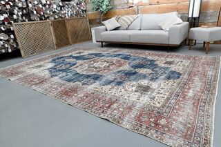 Navyl Blue Vintage Rug - Thumbnail