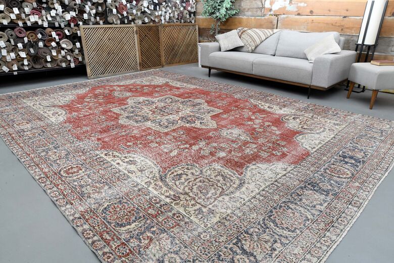 Red Oversized Vintage Rug