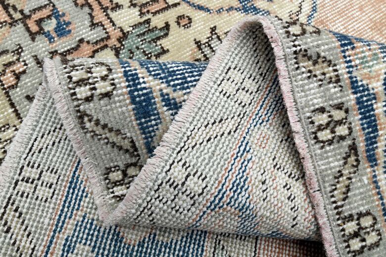 Distressed Orange Vintage Rug