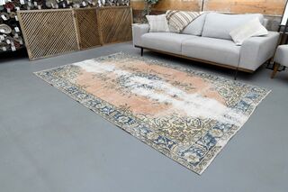 Distressed Orange Vintage Rug - Thumbnail