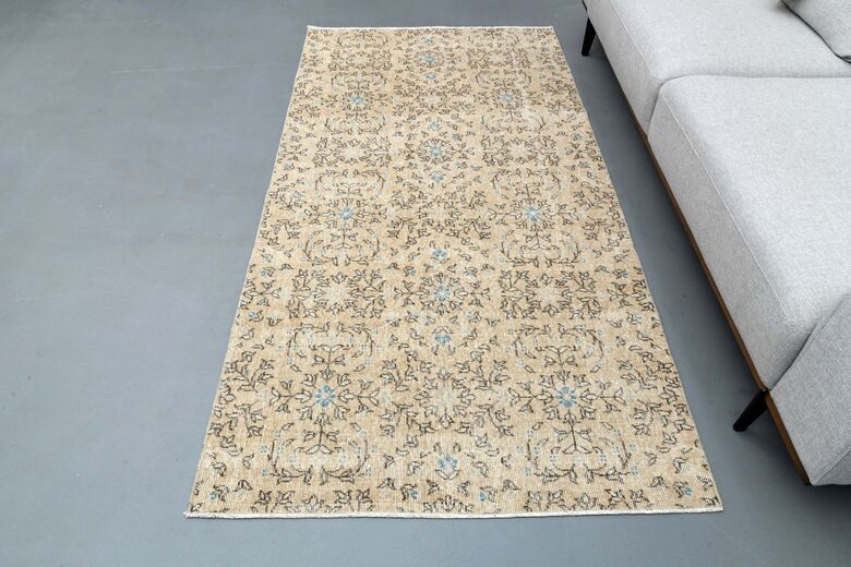 Vintage Turkish Floral Rug