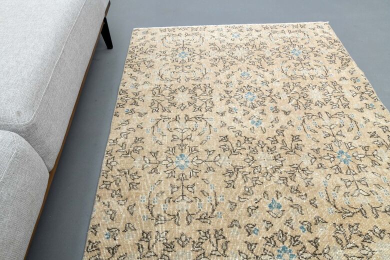 Vintage Turkish Floral Rug