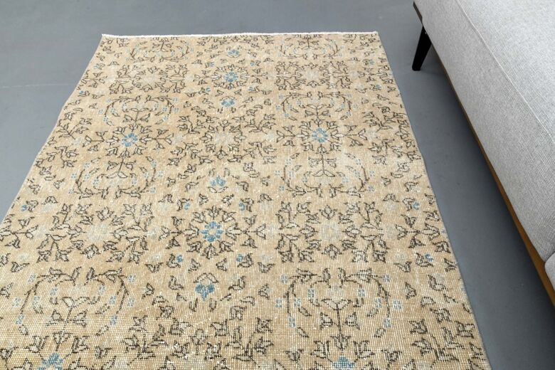 Vintage Turkish Floral Rug