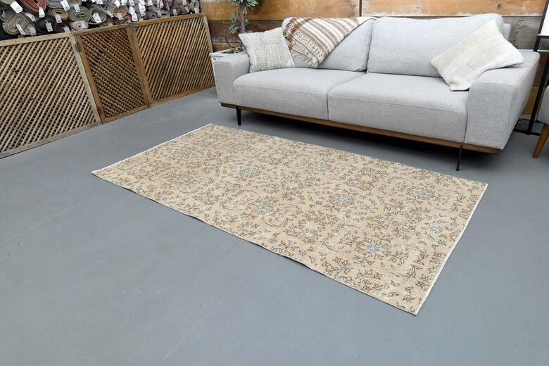 Vintage Turkish Floral Rug