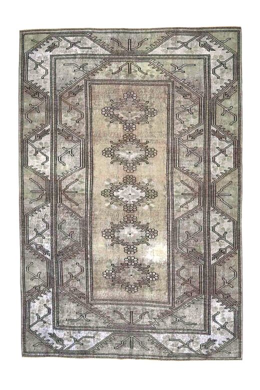 Faded Vintage Turkish Milas Rug