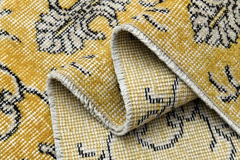 Damask Yellow Anatolian Vintage Area Rug