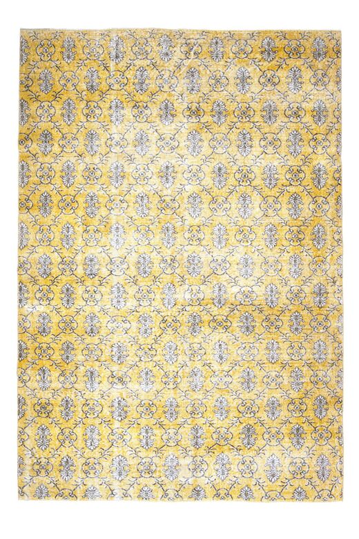 Damask Yellow Anatolian Vintage Area Rug