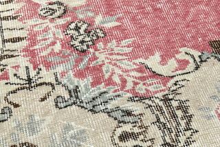 Shabby Chic Decor - Pink Oushak Vintage Rug - Thumbnail