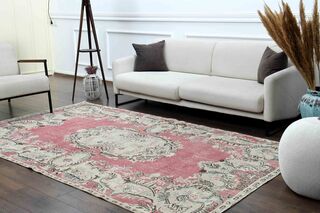 Shabby Chic Decor - Pink Oushak Vintage Rug - Thumbnail