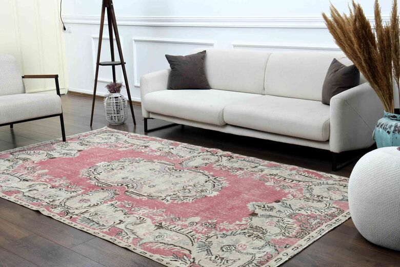 Shabby Chic Decor - Pink Oushak Vintage Rug