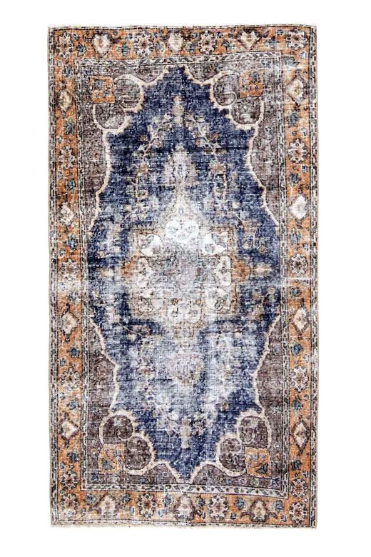 Orange Blue Turkish Rug
