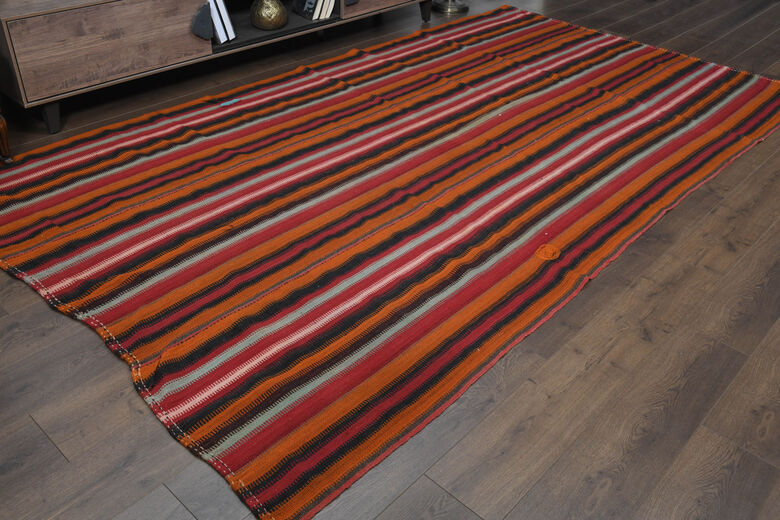 6x11, Colorful Vintage Kilim Rug