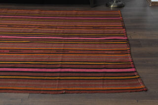 Farmhouse Decor Vintage Turkish Kilim Rug - Thumbnail