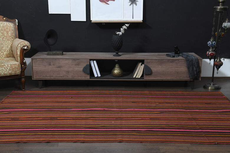 Farmhouse Decor Vintage Turkish Kilim Rug
