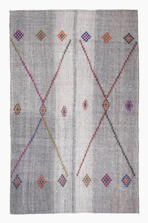 7x10, Abstract Vintage Kilim Rug - Thumbnail