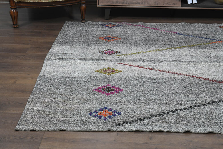 7x10, Abstract Vintage Kilim Rug