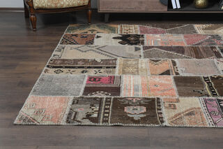 Handmade Vintage Patchwork Area Rug - Thumbnail