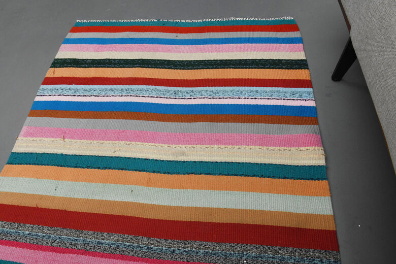 Flatweave Colorful Vintage Kilim Runner