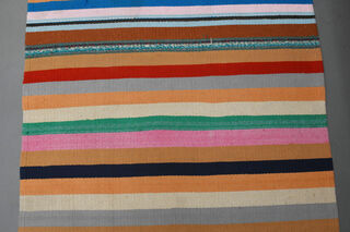 Flatweave Colorful Vintage Kilim Runner - Thumbnail