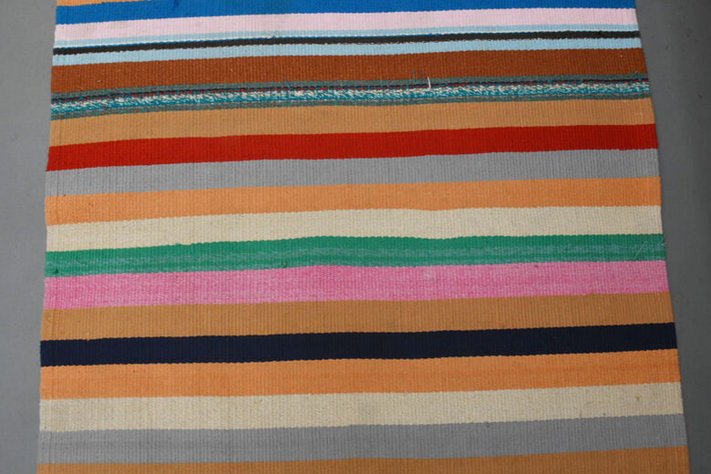 Flatweave Colorful Vintage Kilim Runner