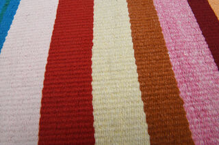 Flatweave Colorful Vintage Kilim Runner - Thumbnail