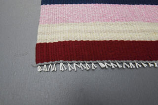 Flatweave Colorful Vintage Kilim Runner - Thumbnail