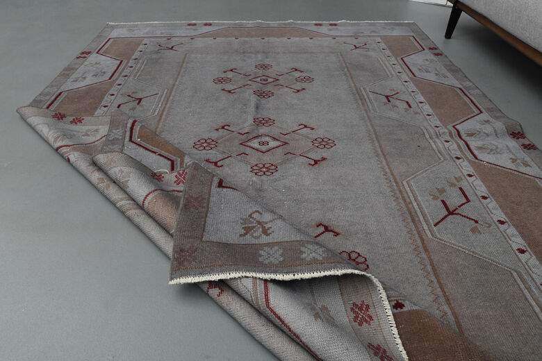 Gray Purple Handmade Milas Rug