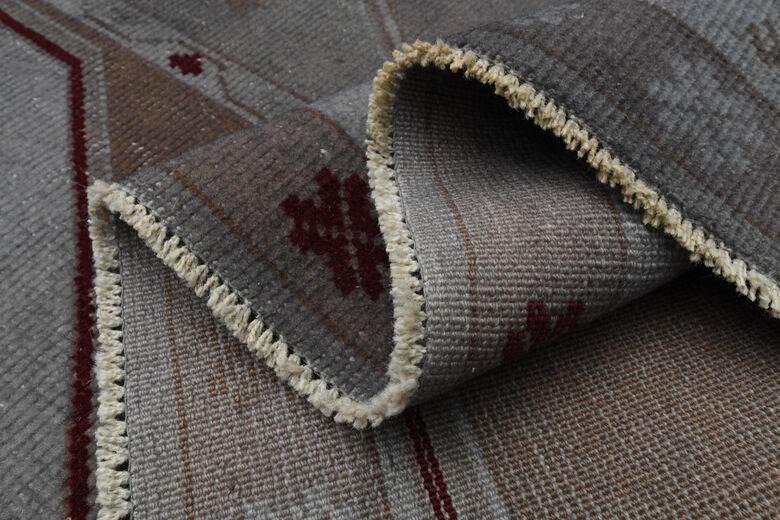 Gray Purple Handmade Milas Rug