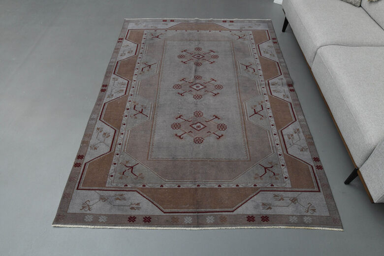 Gray Purple Handmade Milas Rug