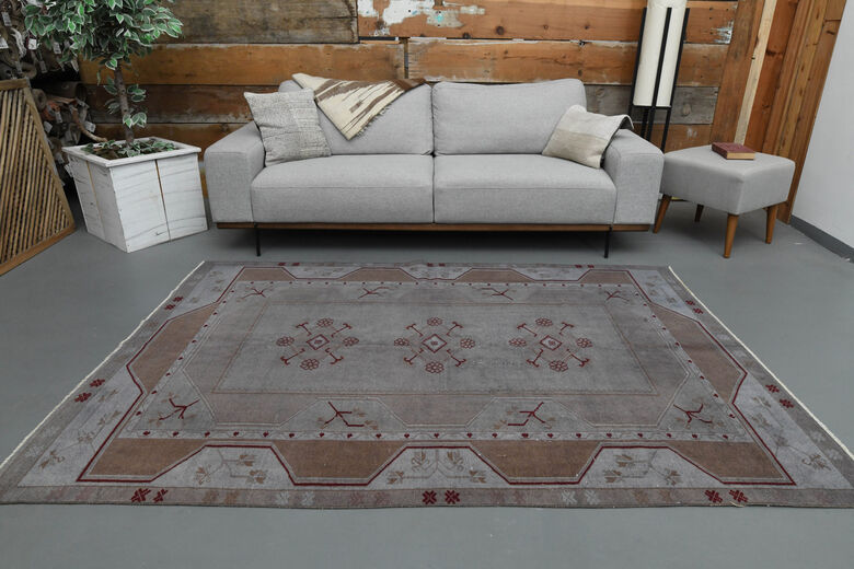Gray Purple Handmade Milas Rug
