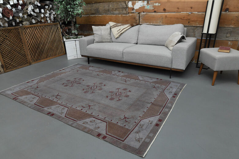 Gray Purple Handmade Milas Rug