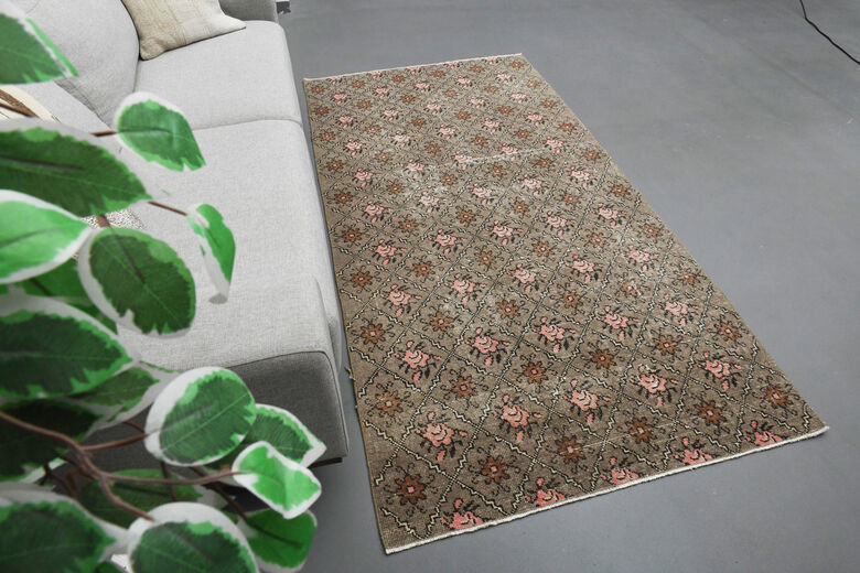 Ikat Pattern Vintage Anatolian Runner