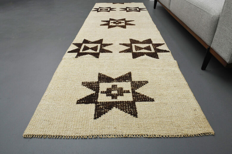 Soft Beige Handmade Oushak Runner