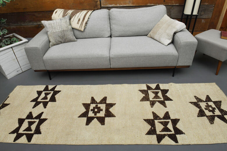 Soft Beige Handmade Oushak Runner