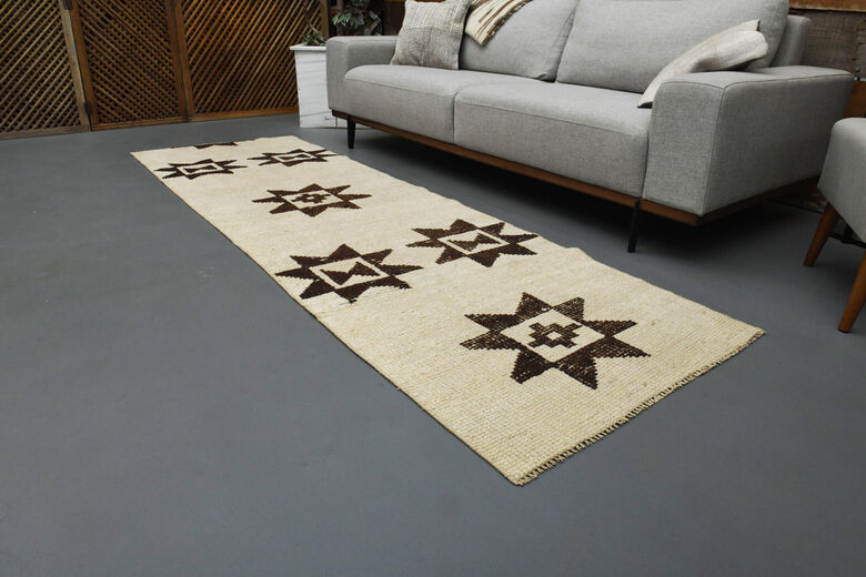 Soft Beige Handmade Oushak Runner