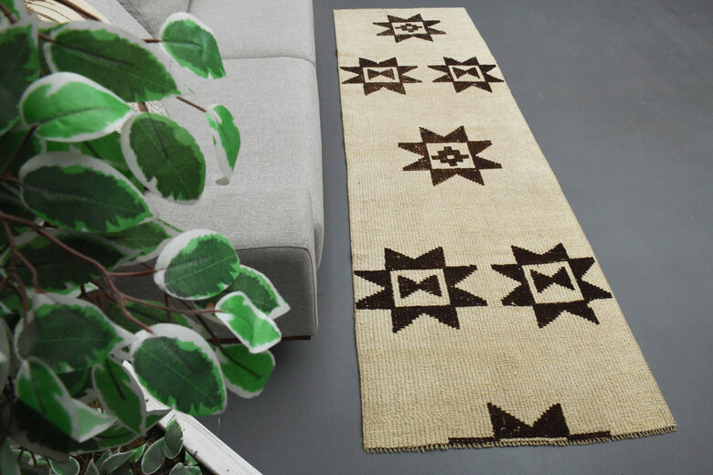 Soft Beige Handmade Oushak Runner
