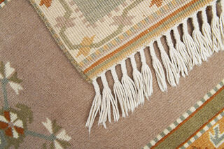 Faded Yellow Handmade Oushak Runner Rug - Thumbnail