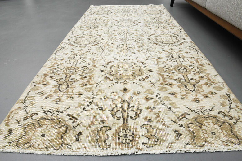 Floral Pattern Eclectic Anatolian Short Runner