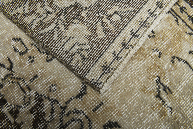 Beige Handmade Oushak Area Rug